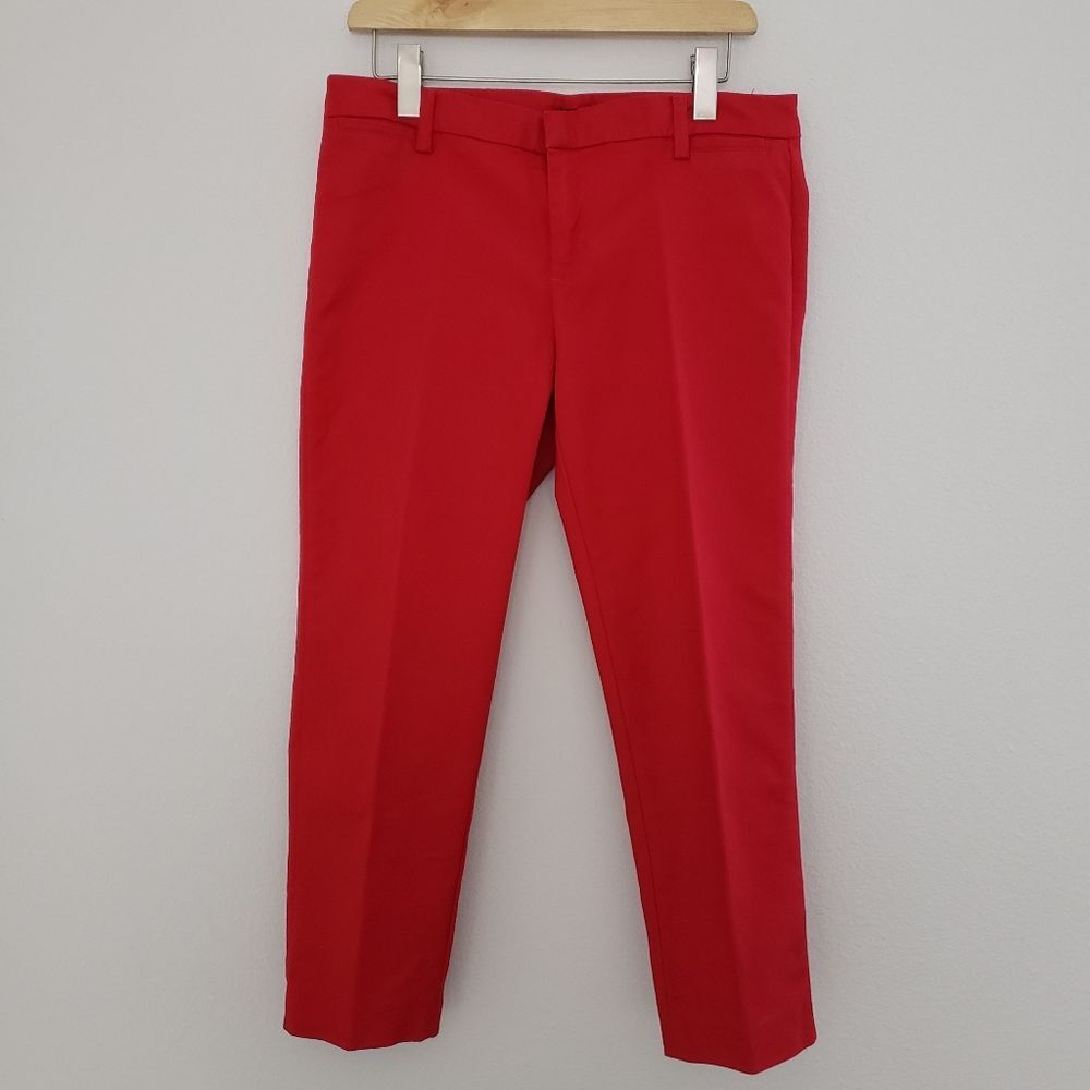 Tommy Hilfiger Women's Pants Red 10 Straight Leg Business Casual Preppy Work